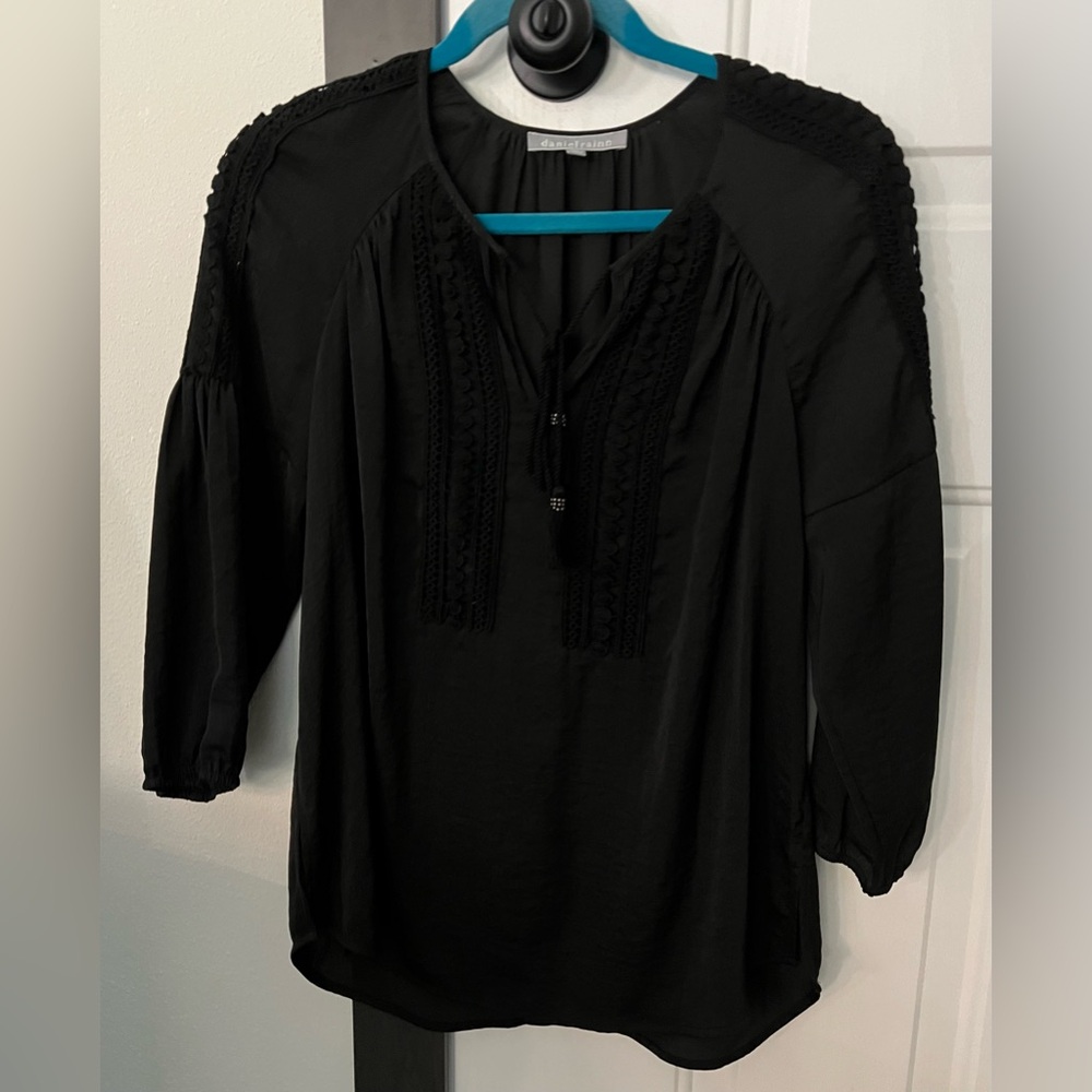 Daniel rainn black boho top women’s M - Picture 3 of 6